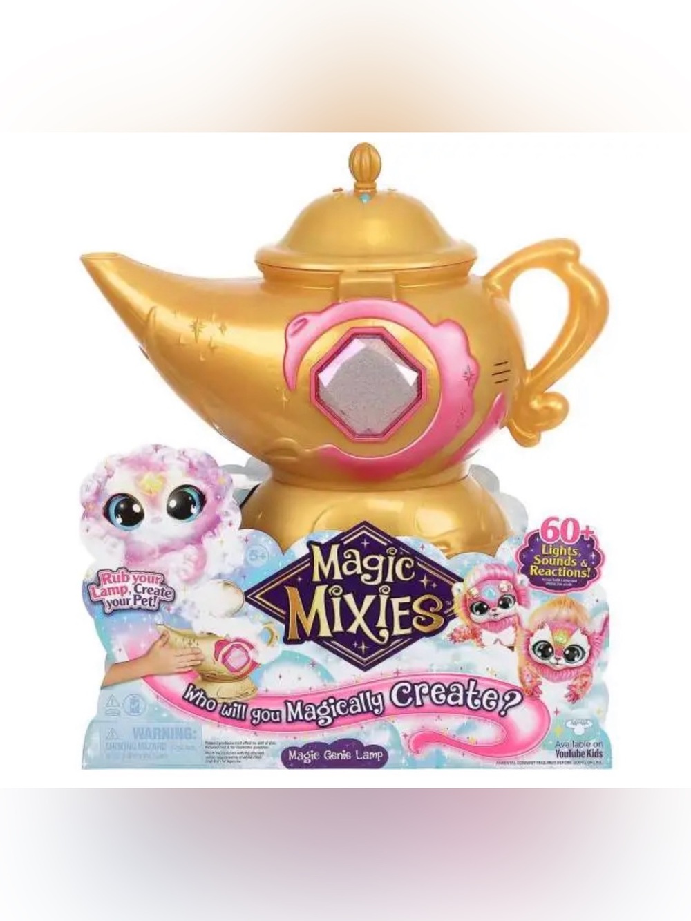 Moose Toys Magic Mixies Genie Lamp Pink Plush Interactive Light Sound Brand New